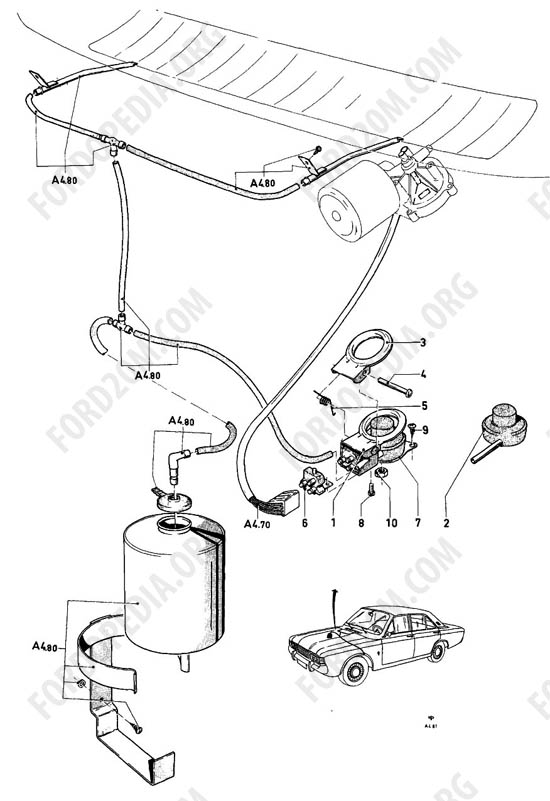 Ford Taunus 17m/20m P5/P7 - Combined windshield wiper/washer