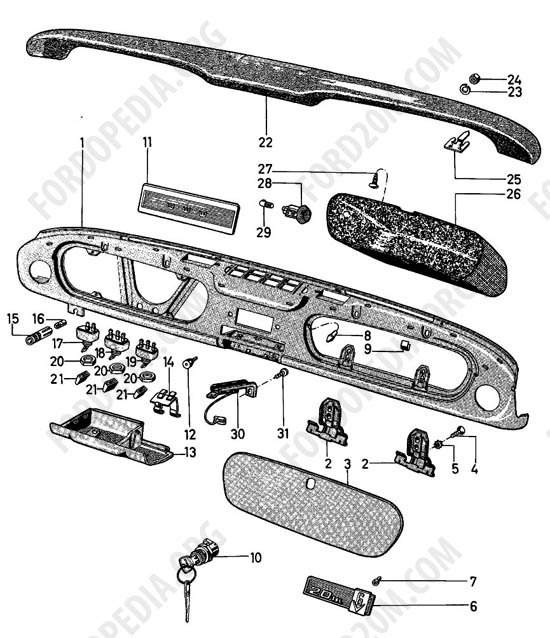 Ford Taunus 17m/20m P5/P7 - Instrument panel