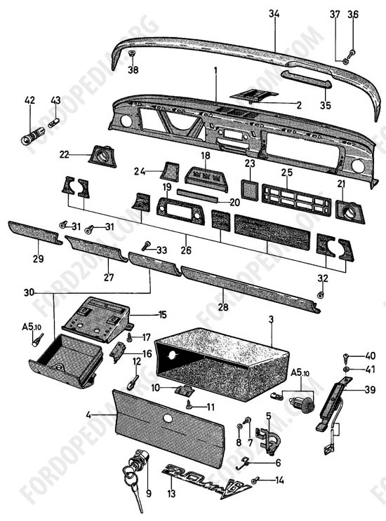 Ford Taunus 17m/20m P5/P7 - Instrument panel