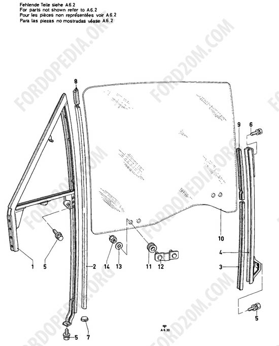 Ford Taunus 17m/20m P5/P7 - Window frames and glass - front doors