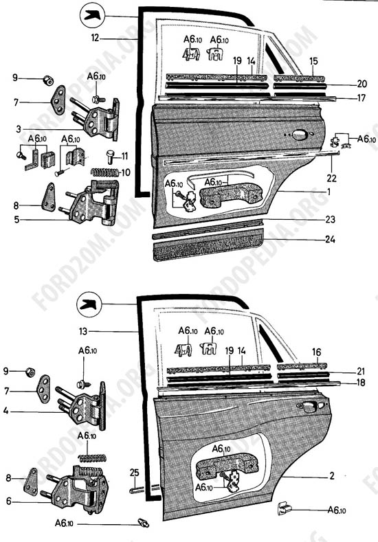 Ford Taunus 17m/20m P5/P7 - Rear doors and related parts