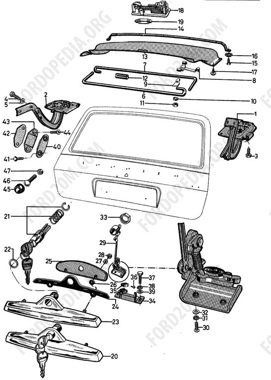 Ford Taunus 17m/20m P5/P7 - Liftgate control