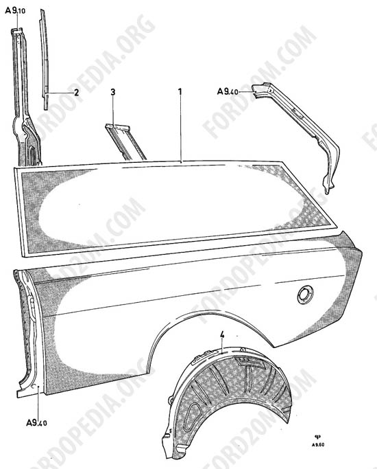 Ford Taunus 17m/20m P5/P7 - Quarter panels - KASTENWAGEN 3DR