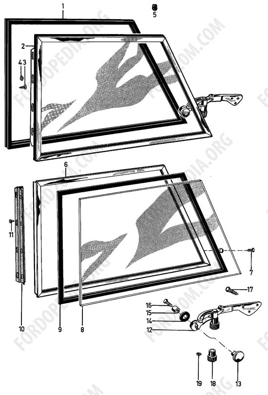 Ford Taunus 17m/20m P5/P7 - Hinged quarter windows