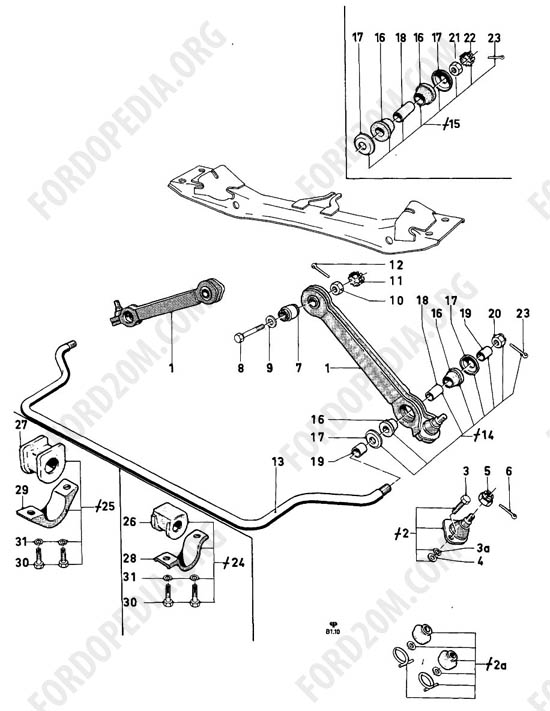 Ford Taunus 17m/20m P5/P7 - Front axle parts - stabilizer