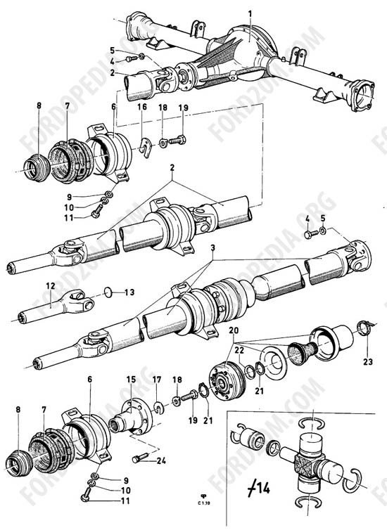 Ford Taunus 17m/20m P5/P7 - Rear axle, drive shaft