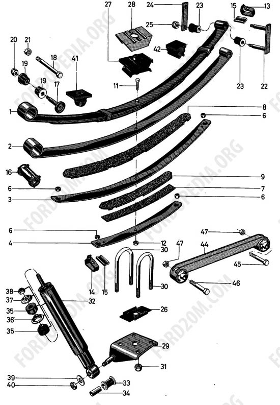 Ford Taunus 17m/20m P5/P7 - Rear springs, shock absorbers