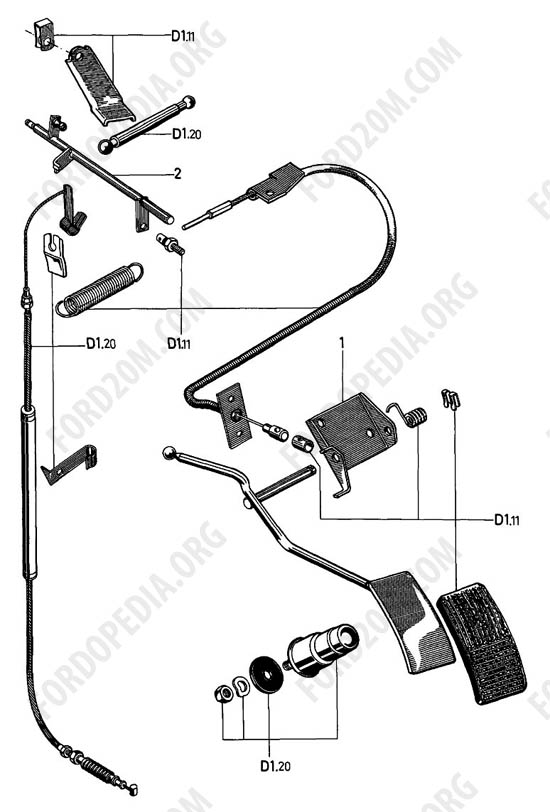 Ford Taunus 17m/20m P5/P7 - Accelerator control - automatic transimission - RHD