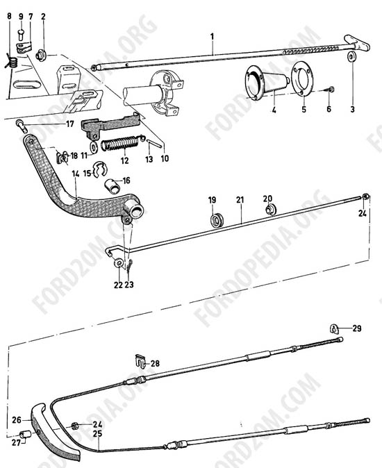 Ford Taunus 17m/20m P5/P7 - Parking brake - LHD