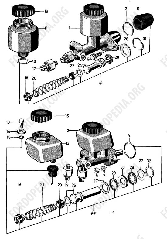 Ford Taunus 17m/20m P5/P7 - Brake master cylinder