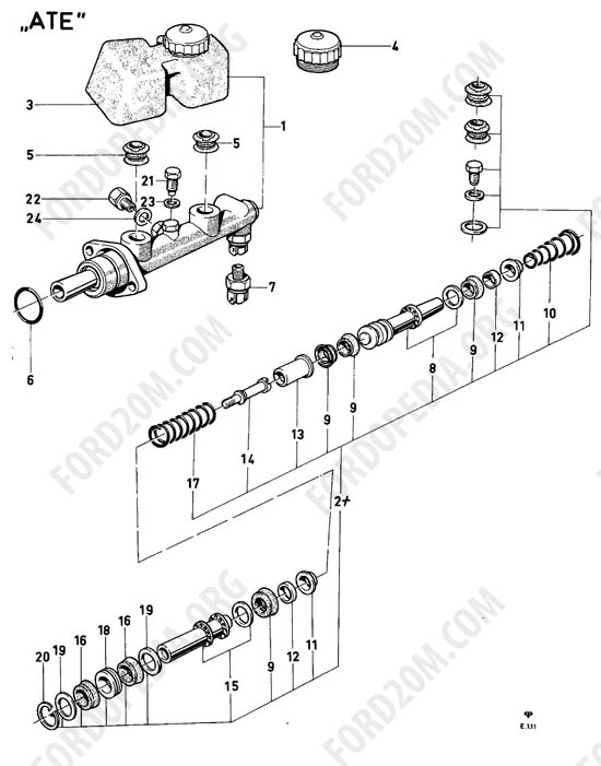 Ford Taunus 17m/20m P5/P7 - Tandem master cylinder - ATE