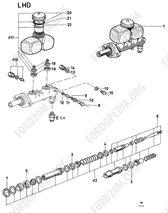 Ford Taunus 17m/20m P5/P7 - Tandem master cylinder - HEM