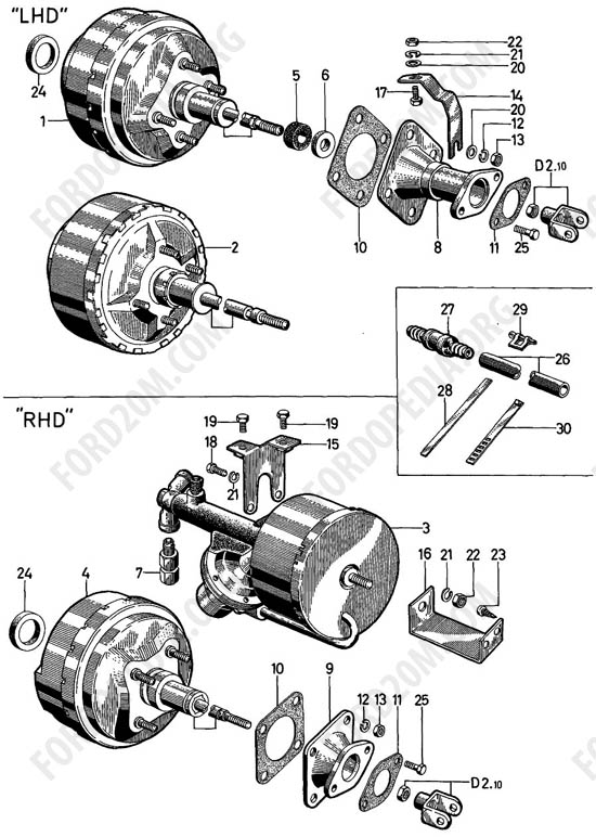 Ford Taunus 17m/20m P5/P7 - Brake vacuum booster