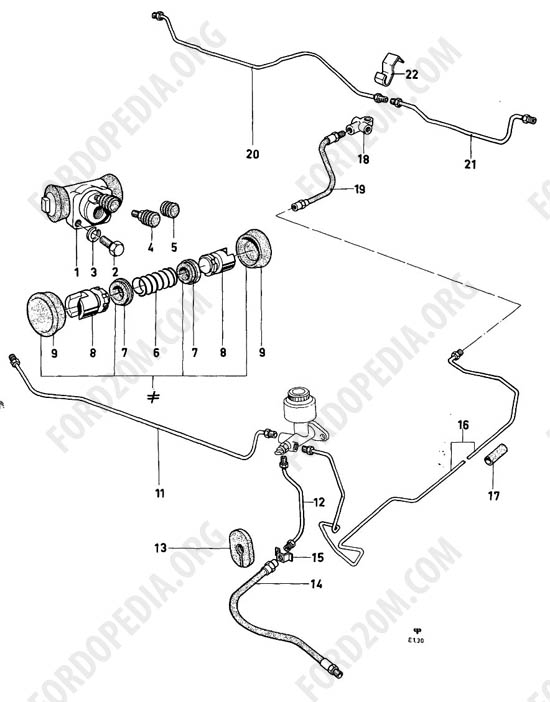 Ford Taunus 17m/20m P5/P7 - Brake cylinders, brake pipes