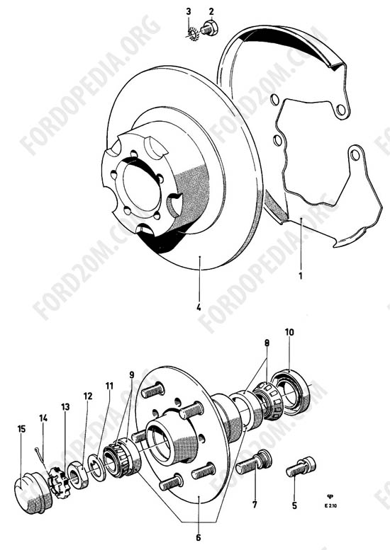 Ford Taunus 17m/20m P5/P7 - Wheel hubs, front brake discs