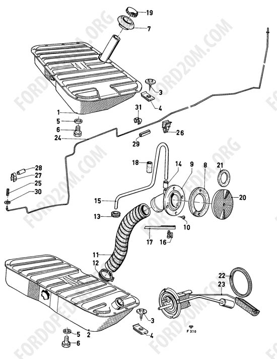 Ford Taunus 17m/20m P5/P7 - Fuel tank