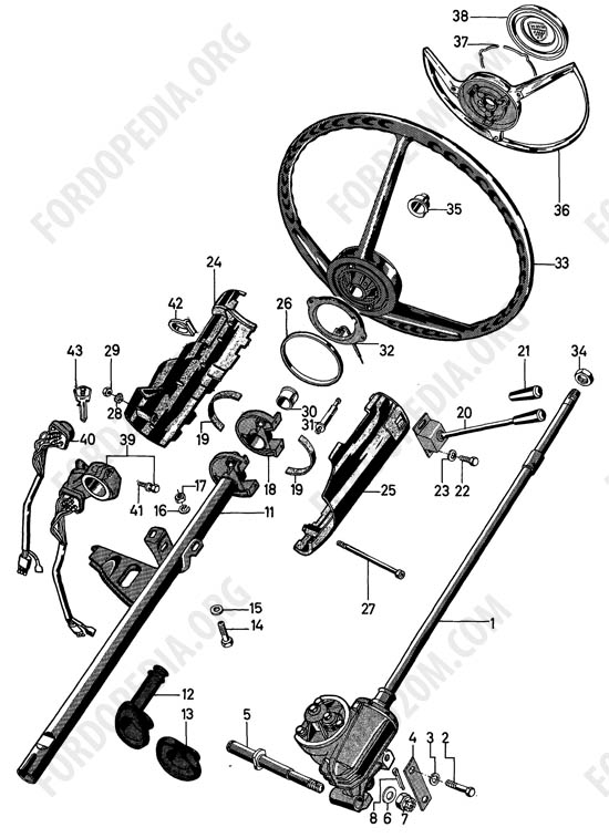 Ford Taunus 17m/20m P5/P7 - Steering gear