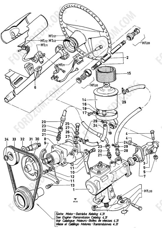 Ford Taunus 17m/20m P5/P7 - Power steering