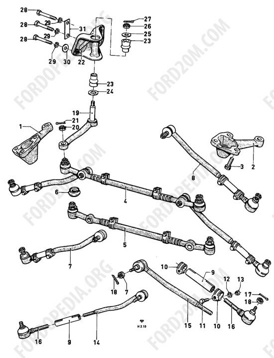 Ford Taunus 17m/20m P5/P7 - Steering linkage