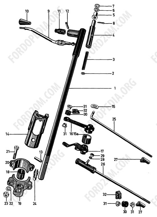 Ford Taunus 17m/20m P5/P7 - Steering column gear shift (3-speed transmission)