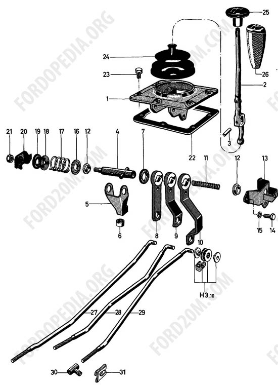 Ford Taunus 17m/20m P5/P7 - Floor gear shift