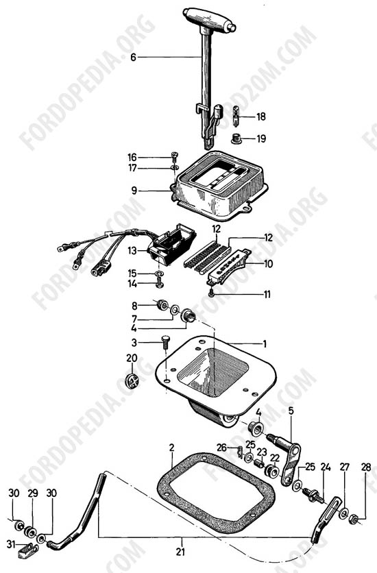 Ford Taunus 17m/20m P5/P7 - Floor gear shift (automatic transmission)