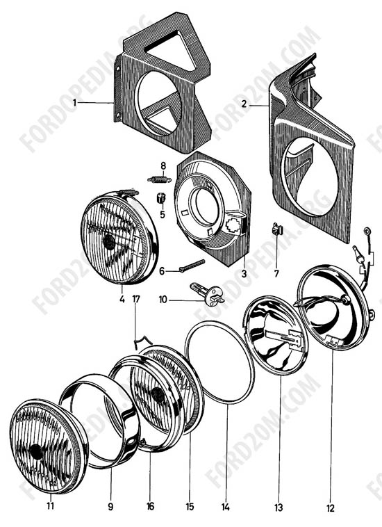 Ford Taunus 17m/20m P5/P7 - Halogen long range lamps - RS