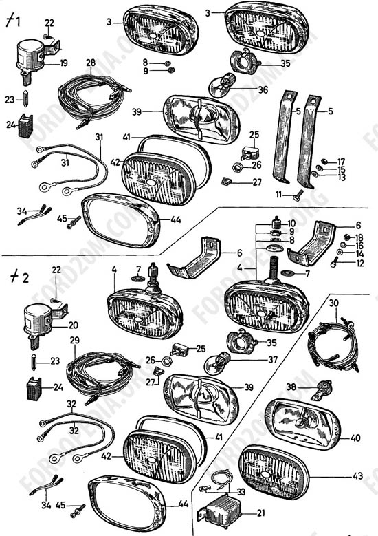 Ford Taunus 17m/20m P5/P7 - Fog lamps