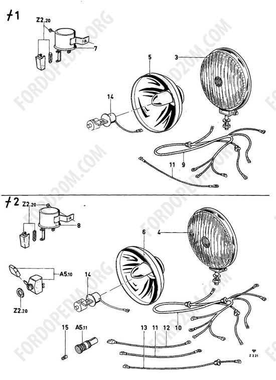 Ford Taunus 17m/20m P5/P7 - Kits - additional halogen lamps