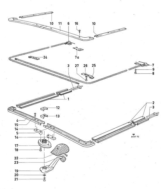 Ford Taunus/Cortina (1970-1975) - Sliding roof control