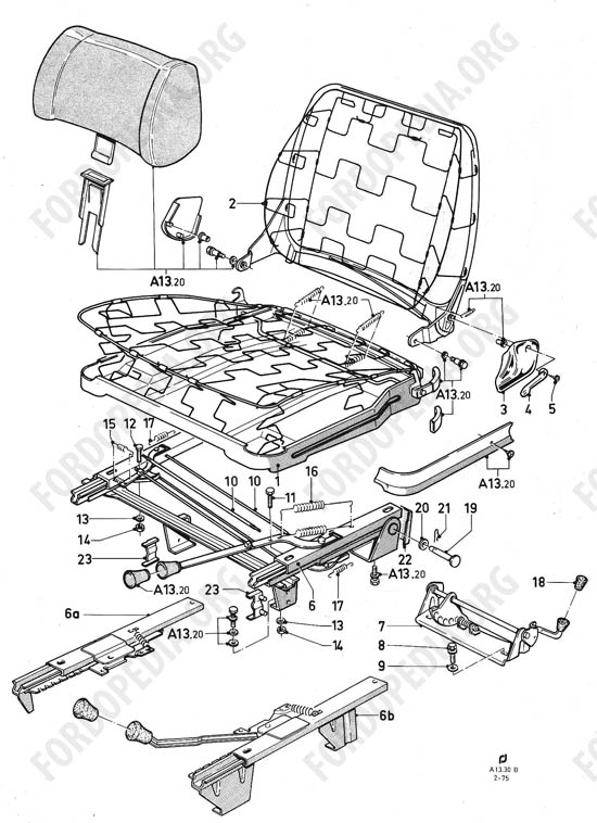 Ford Taunus/Cortina (1970-1975) - Bucket seats with height adjustment