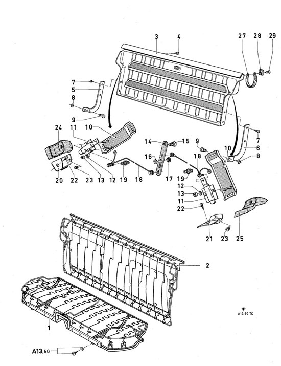 Ford Taunus/Cortina (1970-1975) - Rear bench seat (ESTATE/KOMBI)