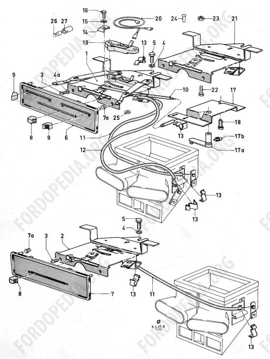 Ford Taunus/Cortina (1970-1975) - Heater and ventilation unit