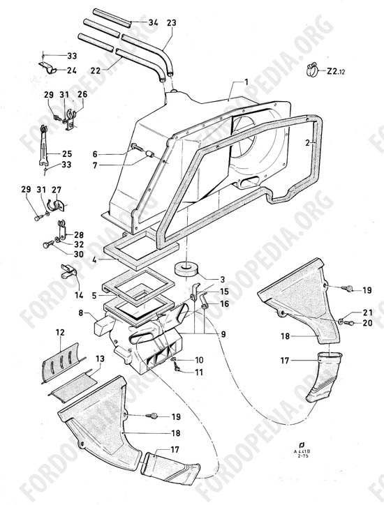 Ford Taunus/Cortina (1970-1975) - Heater and ventilation unit