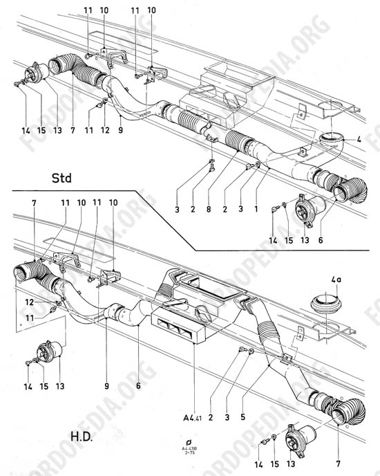 Ford Taunus/Cortina (1970-1975) - Fresh air ventilating system (08.73-)