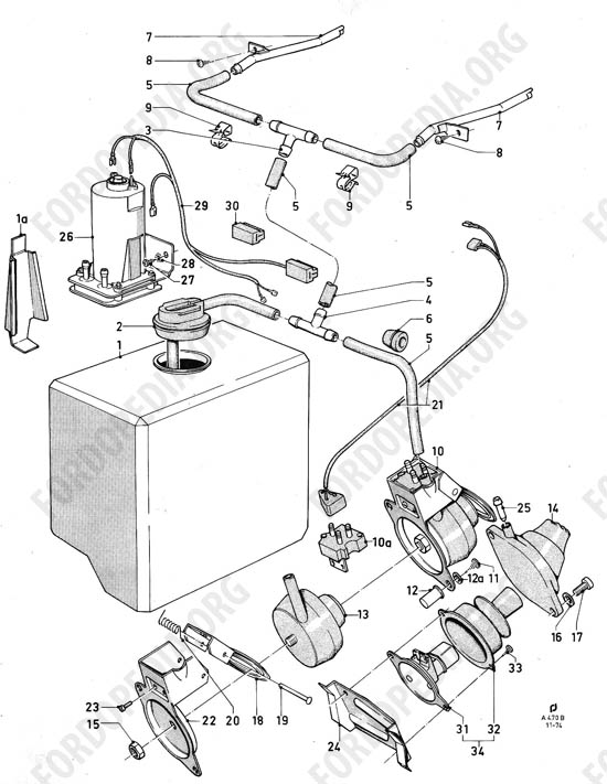 Ford Taunus/Cortina (1970-1975) - Windscreen washer