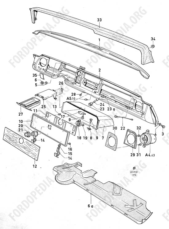 Ford Taunus/Cortina (1970-1975) - Instrument panel (08.73-)