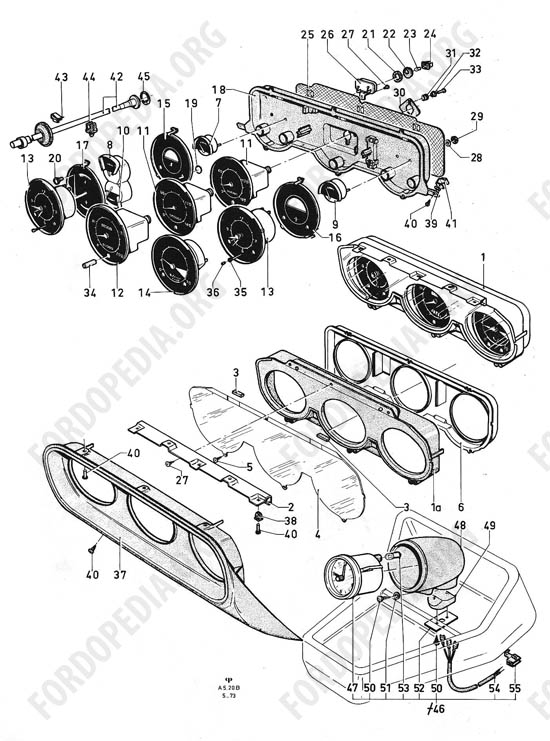 Ford Taunus/Cortina (1970-1975) - Instrument cluster (07.70-08.73)