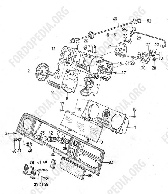 Ford Taunus/Cortina (1970-1975) - Instrument cluster (TAUNUS/CORTINA, L; 08/73-)