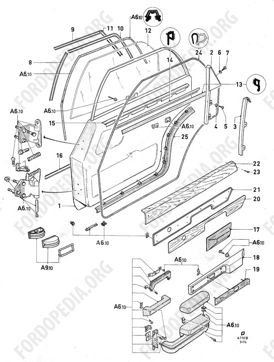 Ford Taunus/Cortina (1970-1975) - Rear doors and related parts