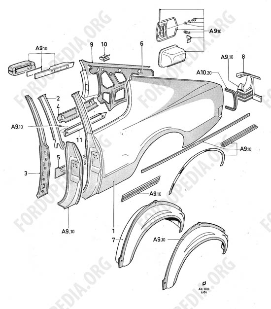 Ford Taunus/Cortina (1970-1975) - Quarter panels (COUPE)