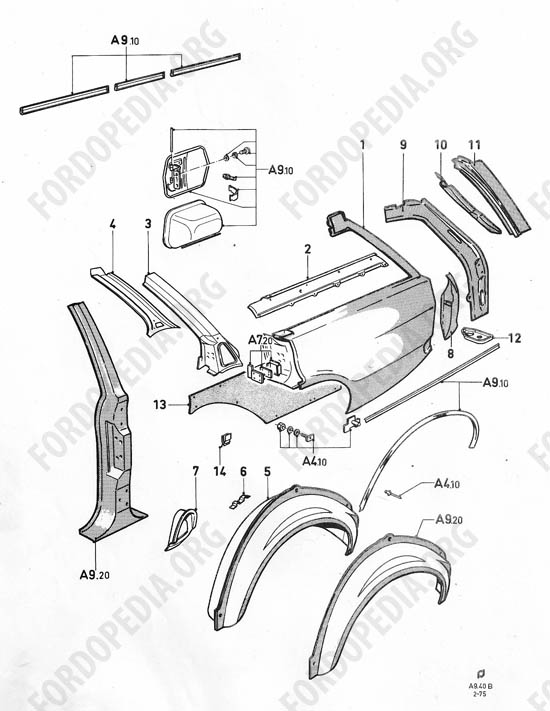 Ford Taunus/Cortina (1970-1975) - Quarter panels (ESTATE/KOMBI)