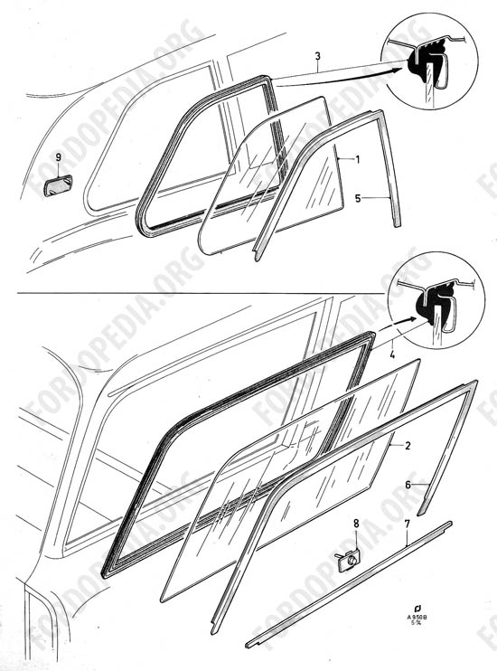 Ford Taunus/Cortina (1970-1975) - Quarter windows - fixed