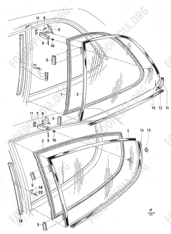 Ford Taunus/Cortina (1970-1975) - Hinged quarter windows