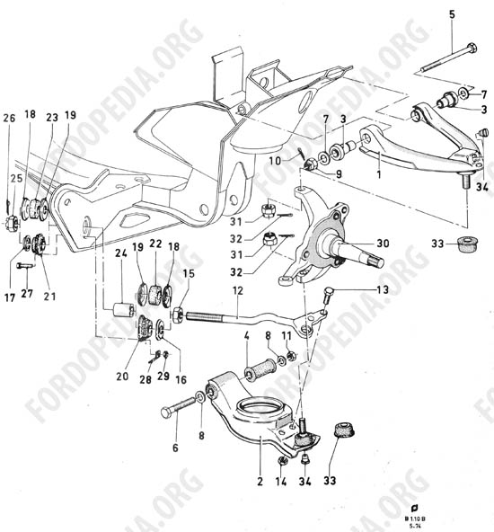 Ford Taunus/Cortina (1970-1975) - Front suspension arms, spindles