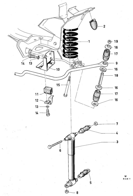 Ford Taunus/Cortina (1970-1975) - Shock absorbers, stabilizer, springs
