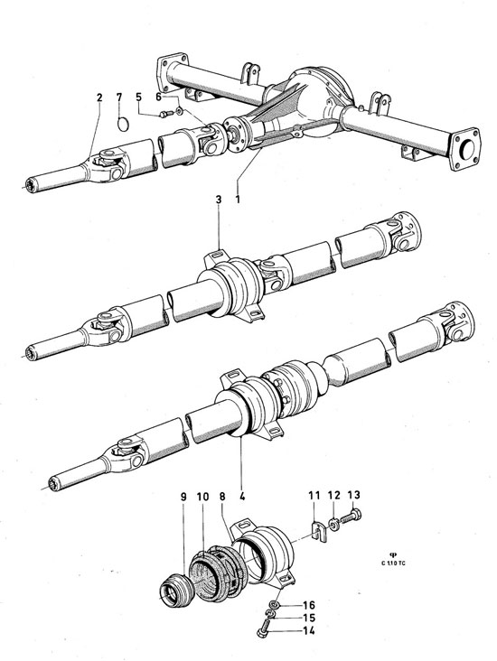 Ford Taunus/Cortina (1970-1975) - Rear axle, drive shaft