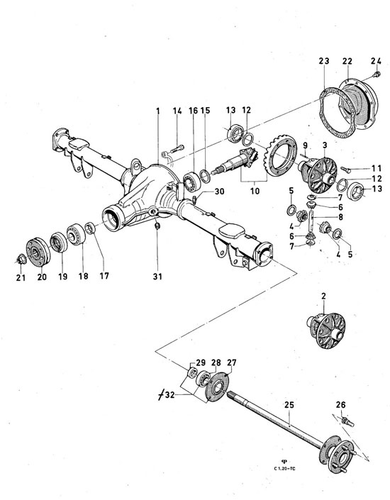 Ford Taunus/Cortina (1970-1975) - Rear axle components (TL13-TL20, KL)