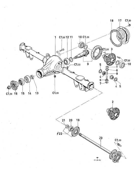 Ford Taunus/Cortina (1970-1975) - Rear axle components (TV20, TV23)