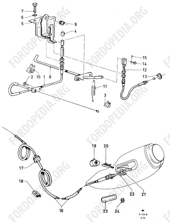 Ford Taunus/Cortina (1970-1975) - Accelerator controls (KL)